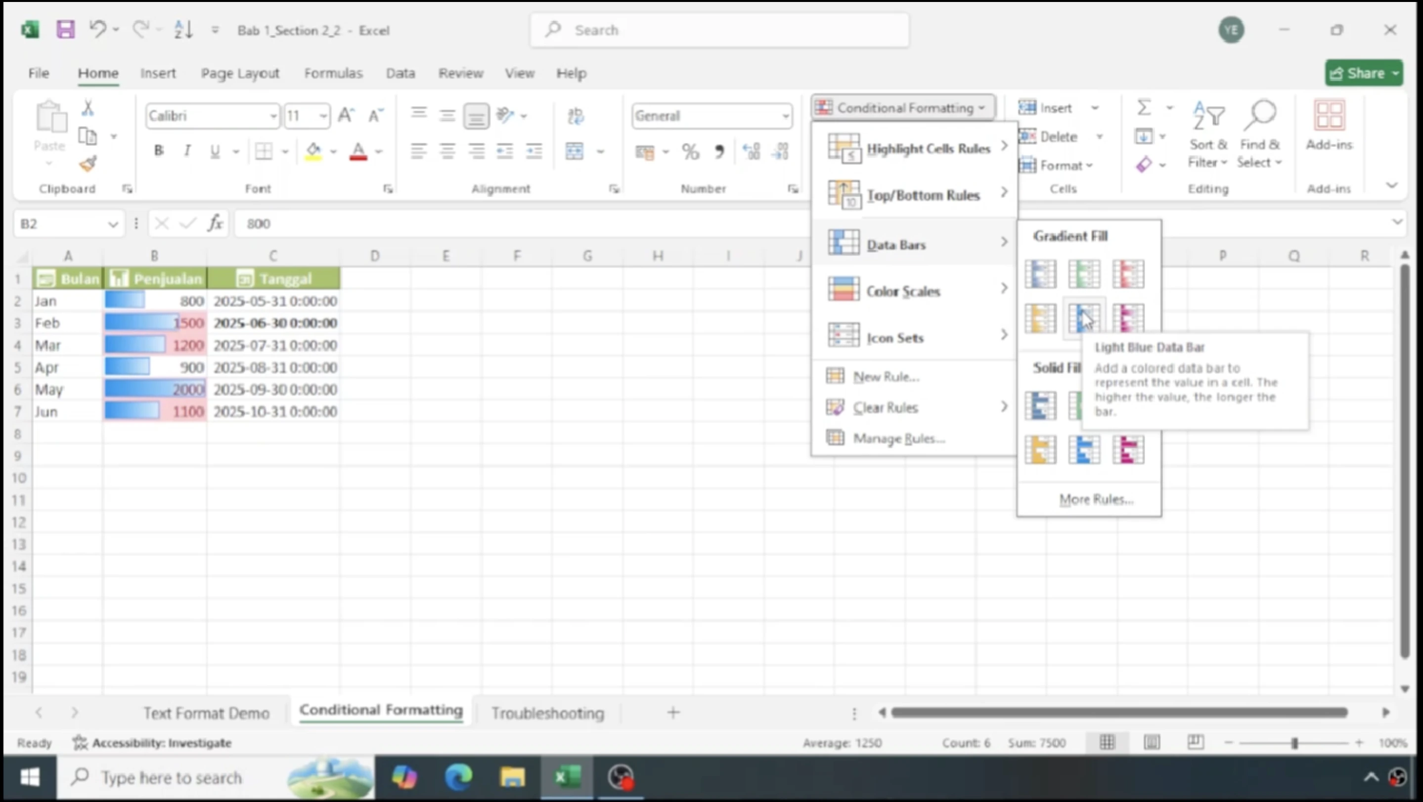 Screenshot materi kursus 3: Menggunakan Rumus Dasar